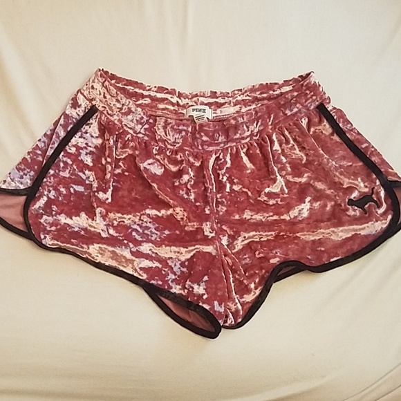 pink velvet shorts victoria secret